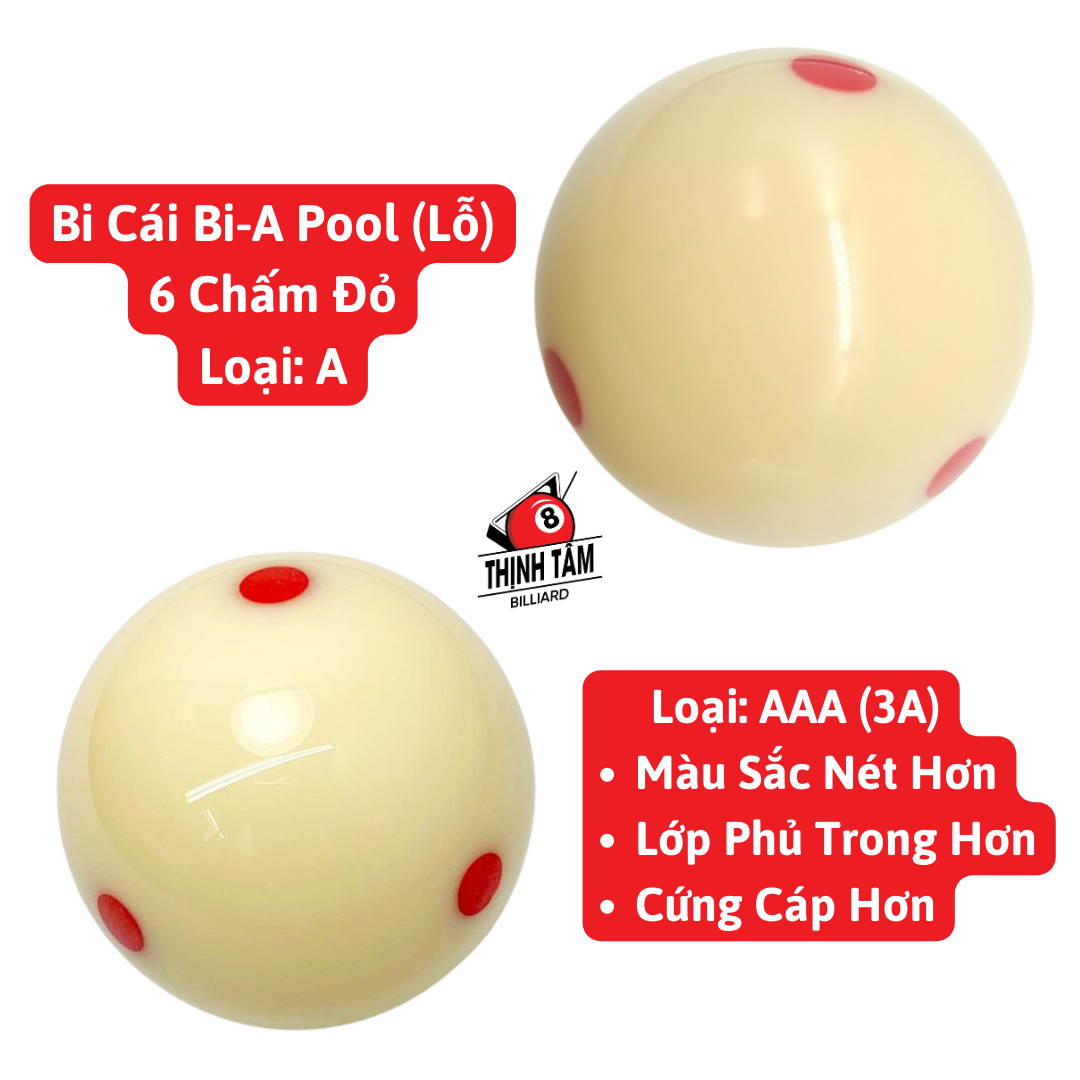 [THỊNH TÂM] Bóng Bida Bi Cái Trắng Bi-A Lỗ 57MM