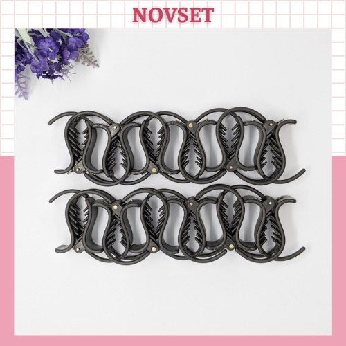 Kẹp tóc càng cua NOVSET Kẹp càng cua đen nhám [set 12 cái ]