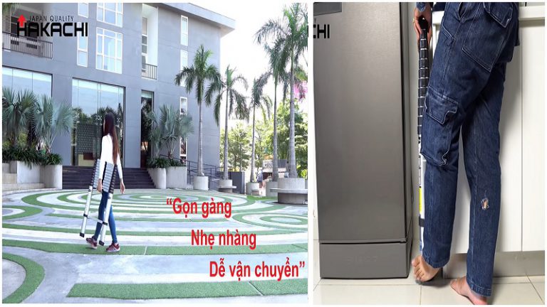 [HOT SALE THÁNG 10] Thang nhôm rút Hakachi HT-380CP (3,8m)