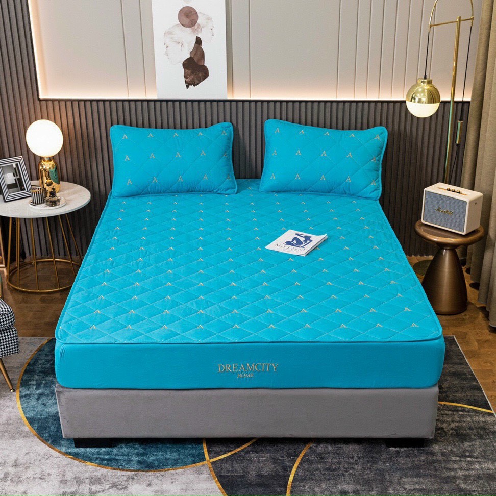 Bộ ga gối thảm nỉ nhung trải giường kèm 2 vỏ gối nhiều màu lựa chọn by. c.a decor store