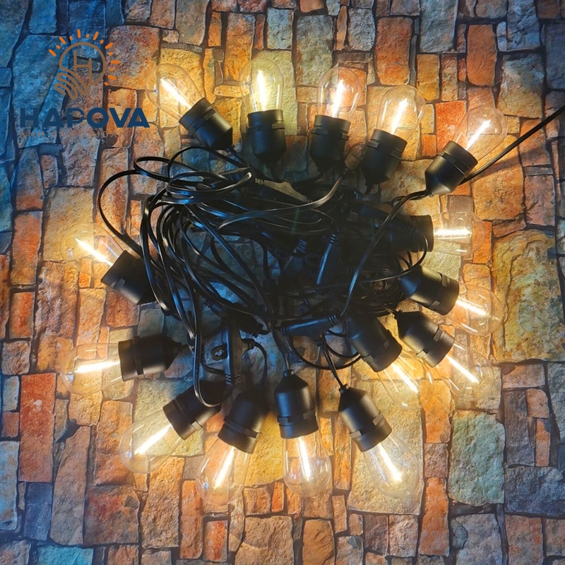 Dây đèn thả ngoài trời 10 mét 20 đui HAPOVA GUKIS 6515