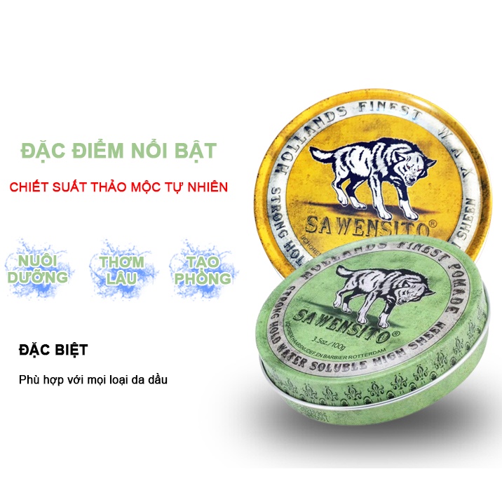 Sáp vuốt tóc SAWENSITO 100gr tạo kiểu giữ nếp cho tóc [HÀNG CHÍNH HÃNG]