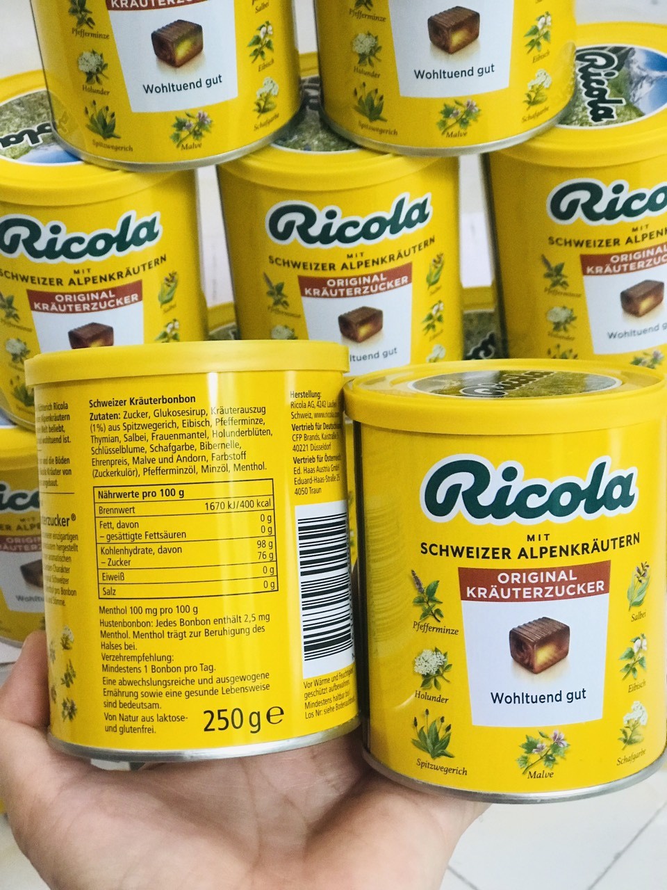 Kẹo RICOLA Đức 250g - DATE 2026