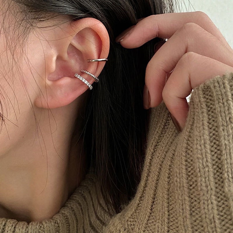 Set khuyên kẹp vành tai 925 cá tính