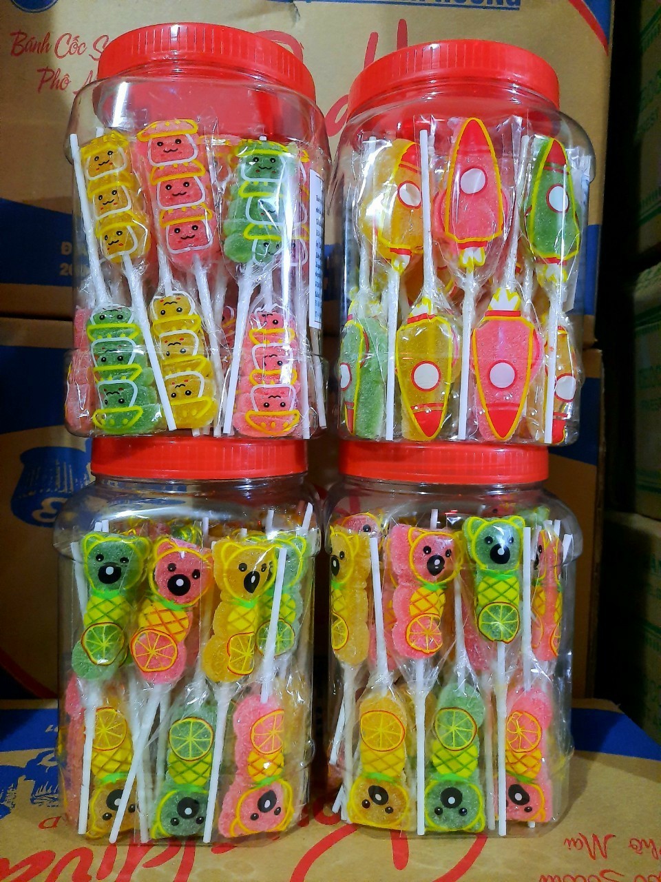 Kẹo dẻo que THÚ NGẪU NHIÊN  hủ 50que -date mới