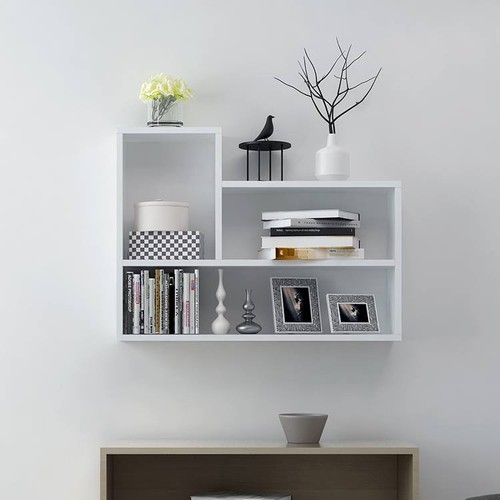 Kệ sách, kệ trang trí treo tường gỗ mdf dày dăn 2 tầng - k102