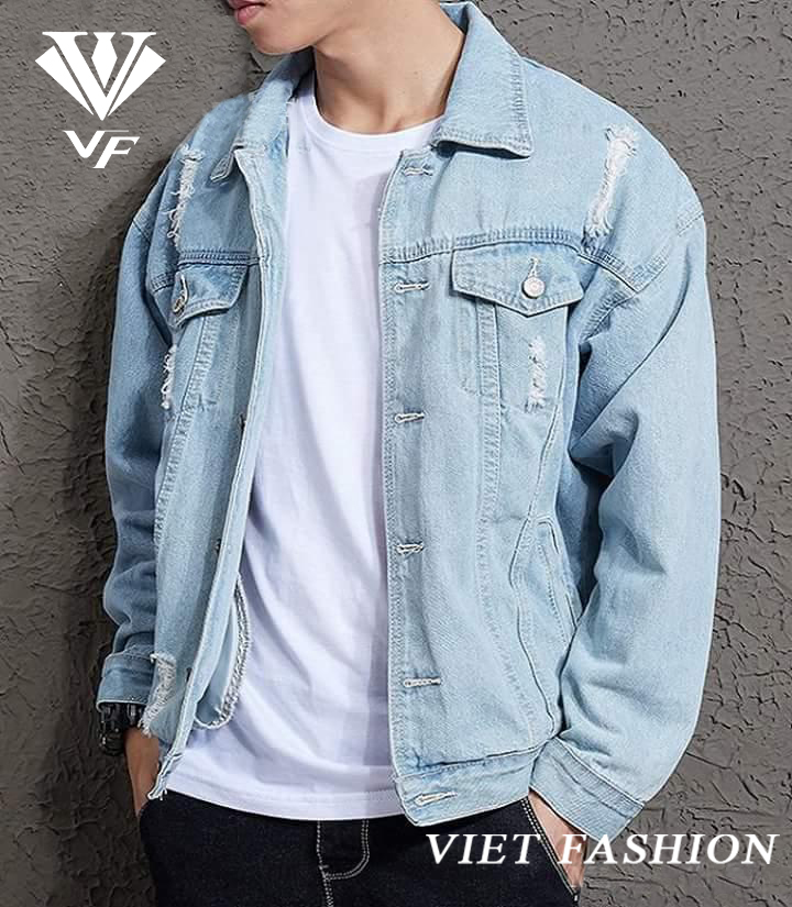 [HCM]ÁO KHOÁC JEAN NAM THỜI TRANG CAO CẤP 102 - XANH TRƠN NAM KINH ĐÔ THỜI TRANG XUẤT KHẨU