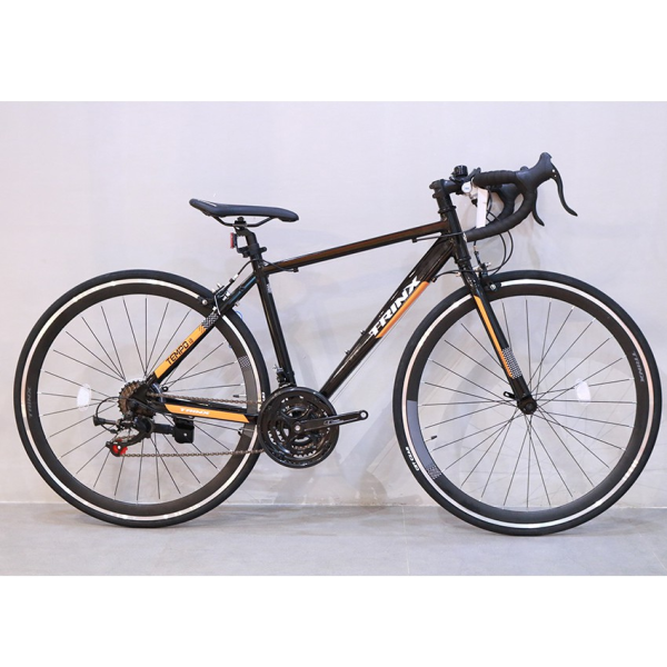 Xe đạp đua TrinX Tempo 1.0, Phiên bản 2021, Khung sườn hợp kim nhôm 700Cx46cm, Bộ truyền động Shimano-21Speed, Bộ phanh chữ V Winzip, Vành bánh hợp kim nhôm 2 lớp 700X25C, Màu Cam Nâu