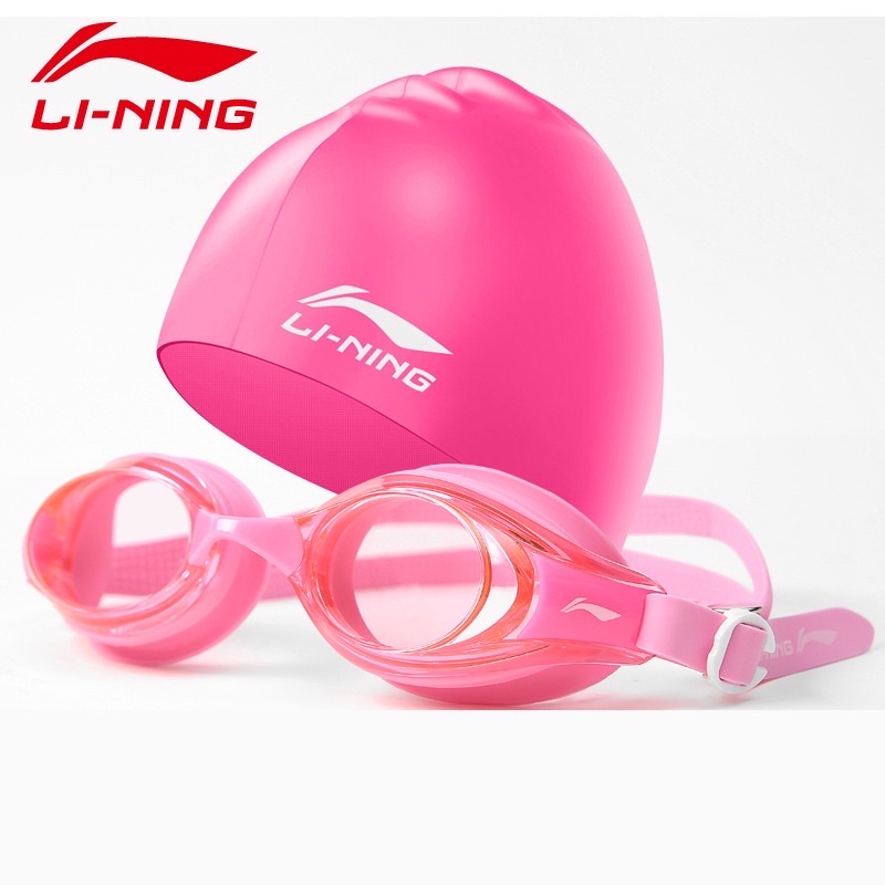 Combo kính bơi li-ning người lớn kèm mũ bơi lining chống nước kính bơi lining mũ bơi li-ning