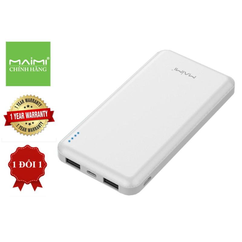 Giá Maimi P19 Pin Sạc Dự Phòng Dung Lượng 10000mAh Đèn Led Báo Dung Lượng Pin Sạc Nhanh 2.1A 2 Cổng USB đầu ra, Đầu vào Type C - Micro