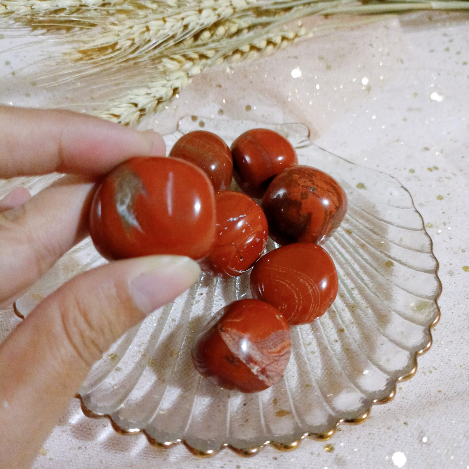 Viên đá Red Jasper đá thanh tẩy tarot