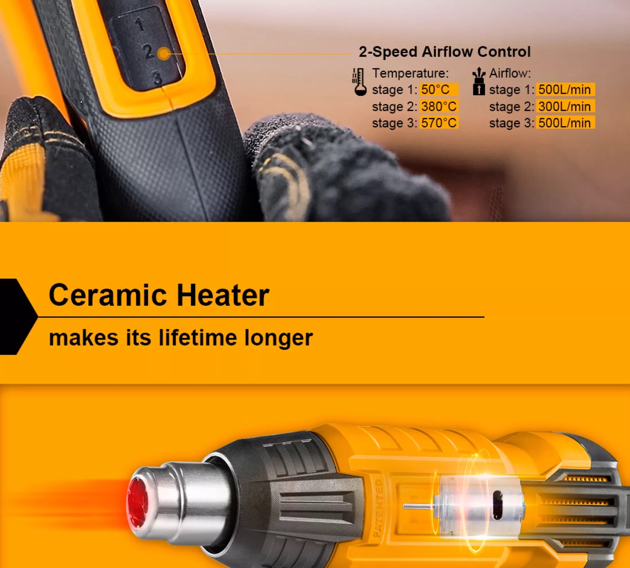 [HCM]MÁY KHÒ NHIỆT INGCO 2000W HG200028