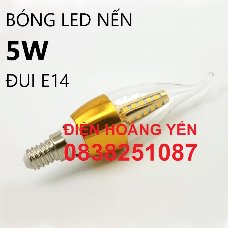 Bộ 5 bóng đèn LED nến đuôi E14