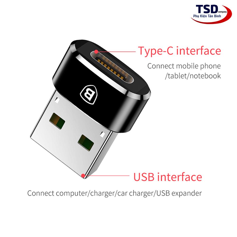 Đầu Chuyển USB Sang Type-C Tốc Độ Cao Baseus ( Max 5A )
