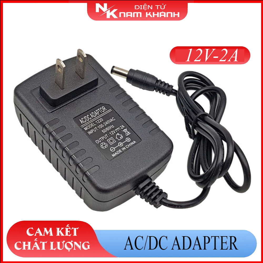 Nguồn AC/DC Adapter 12V 2A nguồn dùng cho camera, led neon, led đúc, led liền dây...