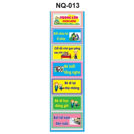 Decal Mầm Non - NỘI QUY LỚP