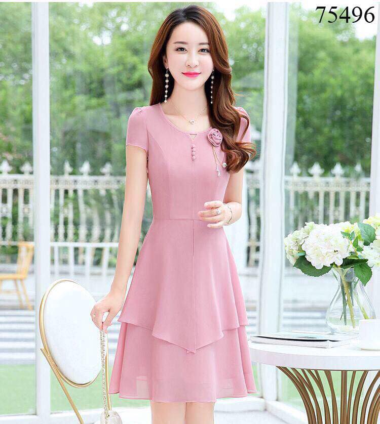 [HCM]ĐẦM VOAN DỰ TIỆC KÈM HOA CỰC SANG TRỌNG