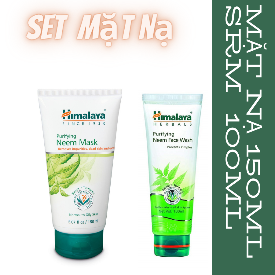 [HÀNG CHÍNH HÃNG]Bộ làm sạch sâu dầu thừa thải độc cho da  (Neem Face Pack 150ml + Neem Face Wash 100ml)