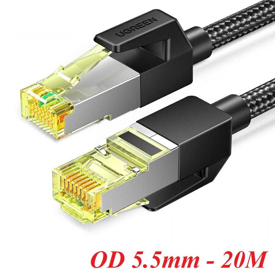 Ugreen 30793 20m black cat7 pure copper ethernet cable braided nw150