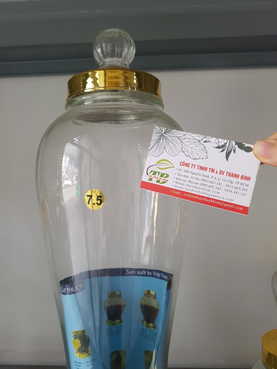 Combo 2 Bình Ngâm Sâm Thủy Tinh 7.5 Lít Cao Cấp - Hũ Ngâm Sâm 7.5 Lít