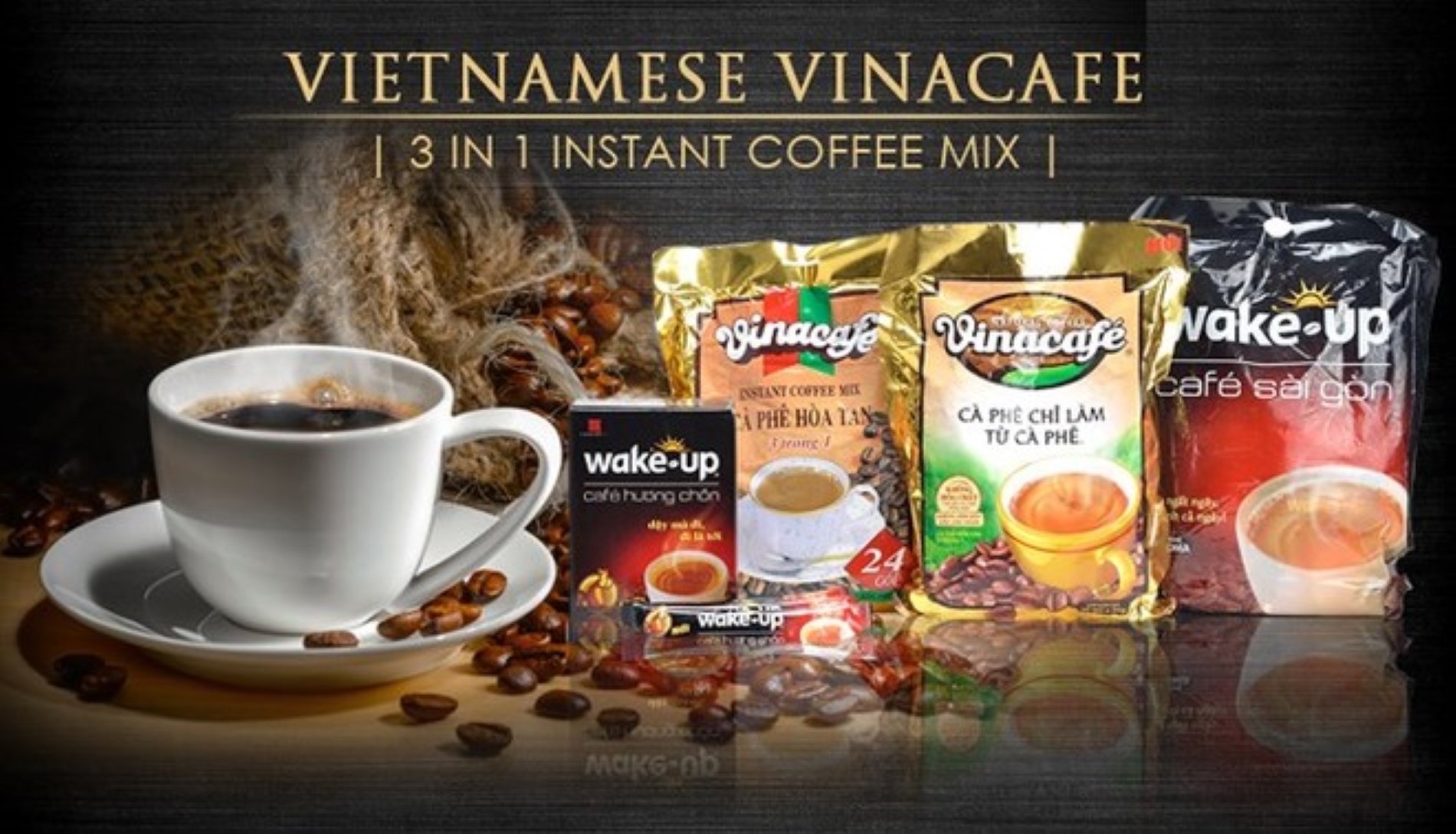 Cà Phê Sữa 3 in 1 Wake Up Café Sài Gòn 456g( 24gói x 19g)
