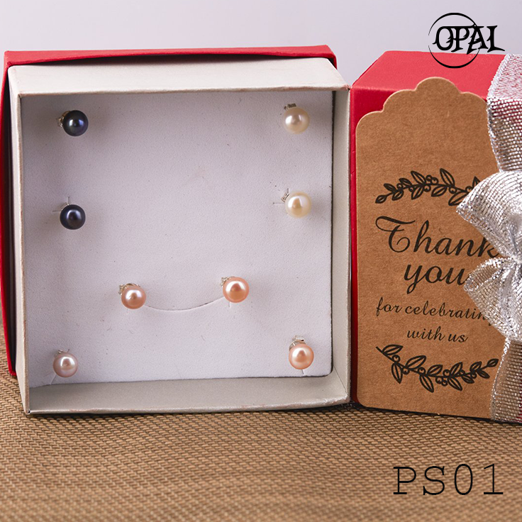 PS01 - Bộ trang sức 4 hoa tai ngọc trai OPAL
