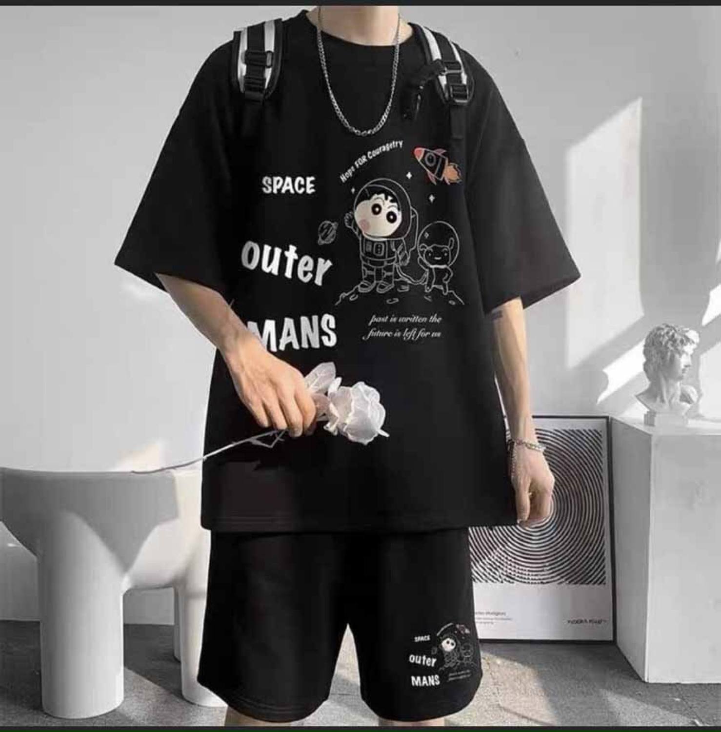 [Voucher 50k Freeship Max 0 đồng toàn quốc] Set đồ bộ thun OUTER, đồ bộ thun form rộng, quần đùi nữ, áo thun nữ tay ngắn, đồ bộ thun nam thể thao mặc ở nhà đơn giản - đt