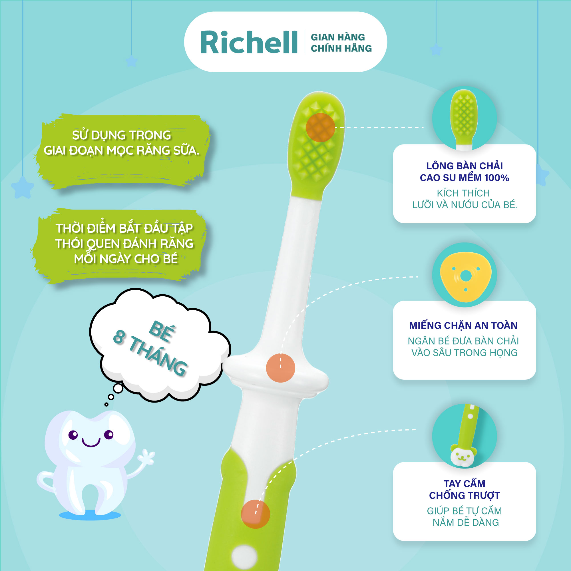 Bàn chải đánh răng trẻ em RICHELL | Baby