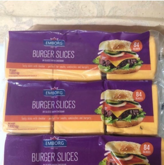 Phô mai lát CHEDDAR SLICES 1.033 kg ( 84 miếng)