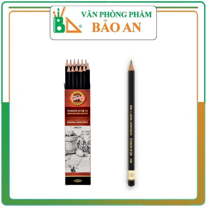 Bút chì tiệp - koh-i-noor 1900-2b - văn phòng phẩm bảo an