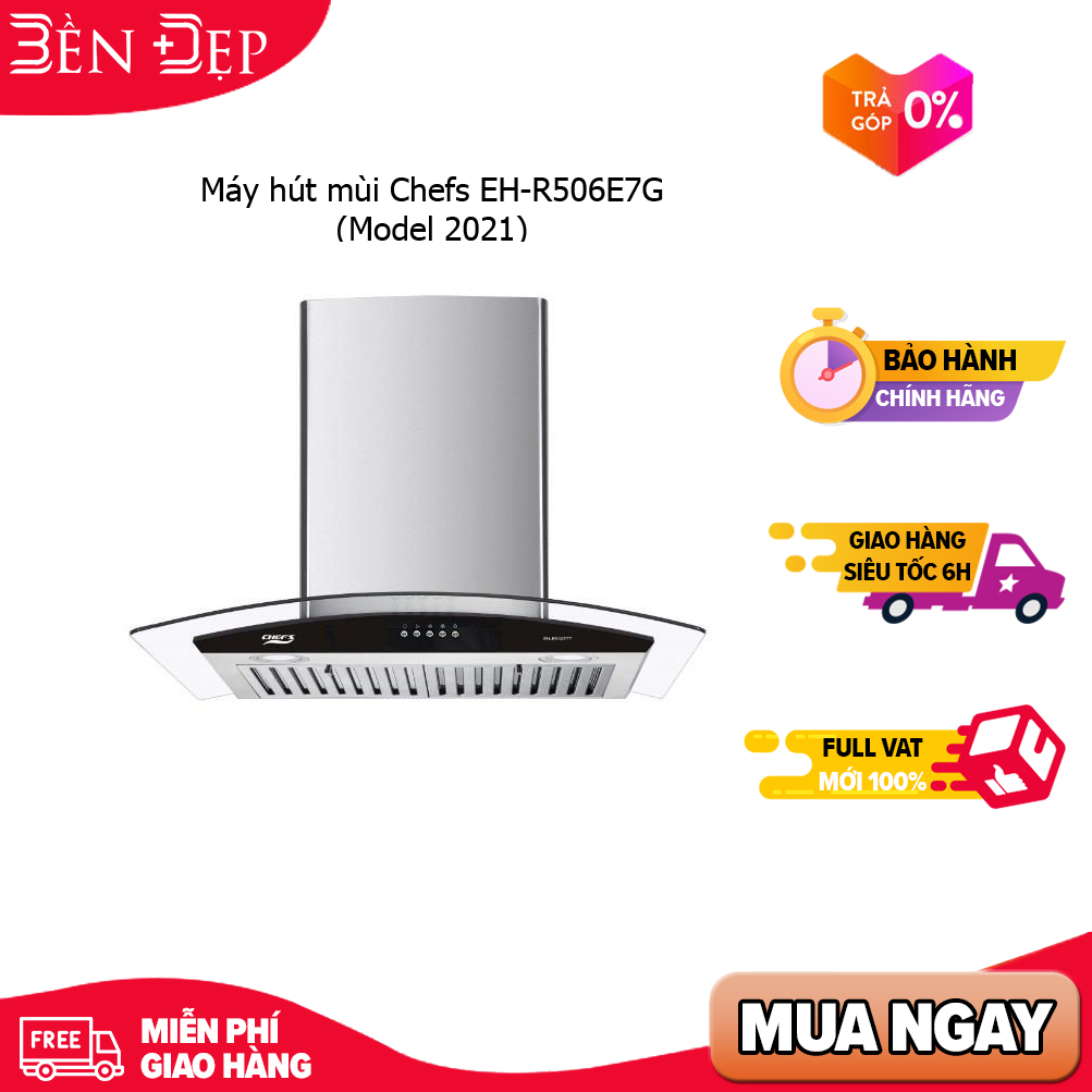Máy hút mùi chefs kính cong 70 cm eh-r506e7g