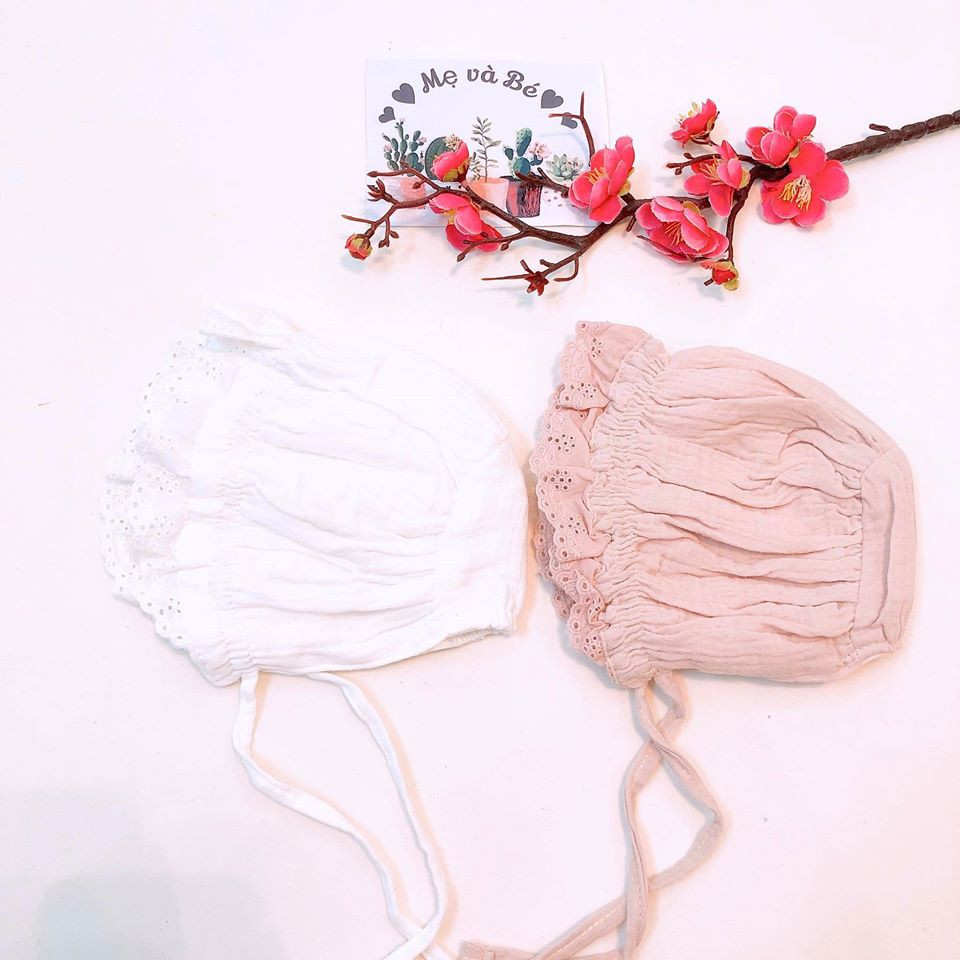 Mũ tiểu thư cho bé - đũi trơn MIMO BABY