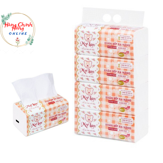 1 Bịch Khăn Giấy rút Lau bếp đa năng Mylan,Thấm sạch mọi dầu mỡ ,Hàng VN chất lượng