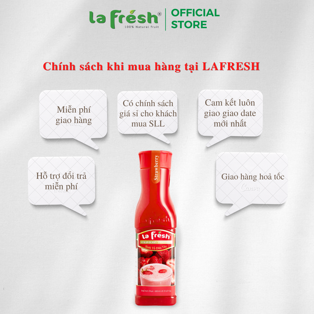 Sinh Tố Dâu Tây Lafresh Đà Lạt Chai 650ML