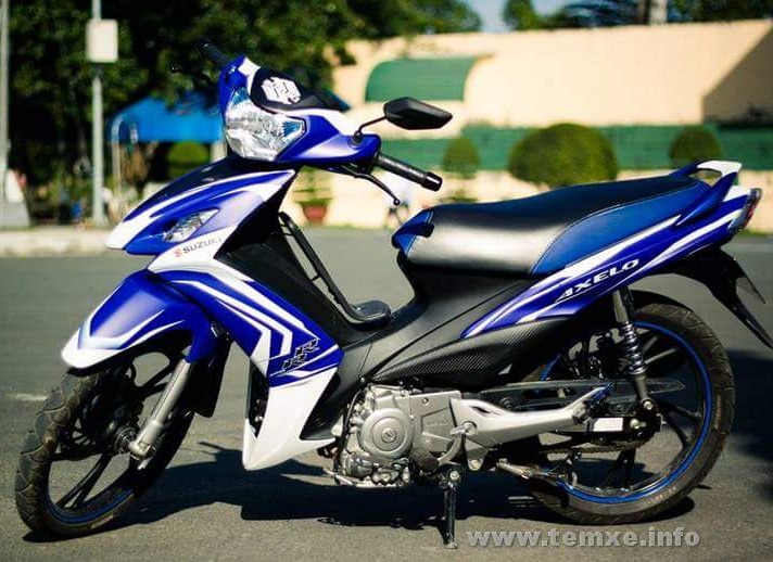 Tem trùm axelo sọc xanh trắng nhám