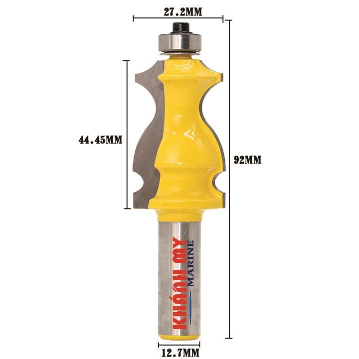 Mũi soi gỗ, mũi phay gỗ phay chỉ hoa văn, cốt 12.7mm