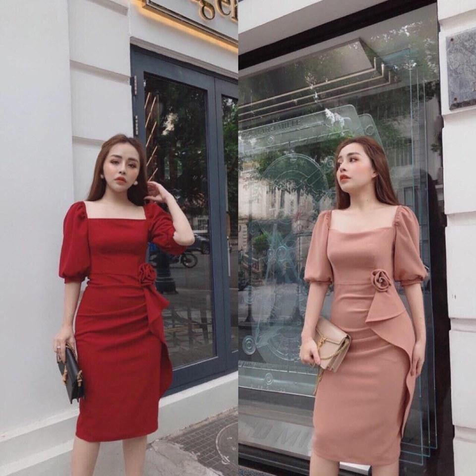 [HCM]ĐẦM ÔM DỰ TIỆC ĐÍNH HOA EO SIÊU XINH