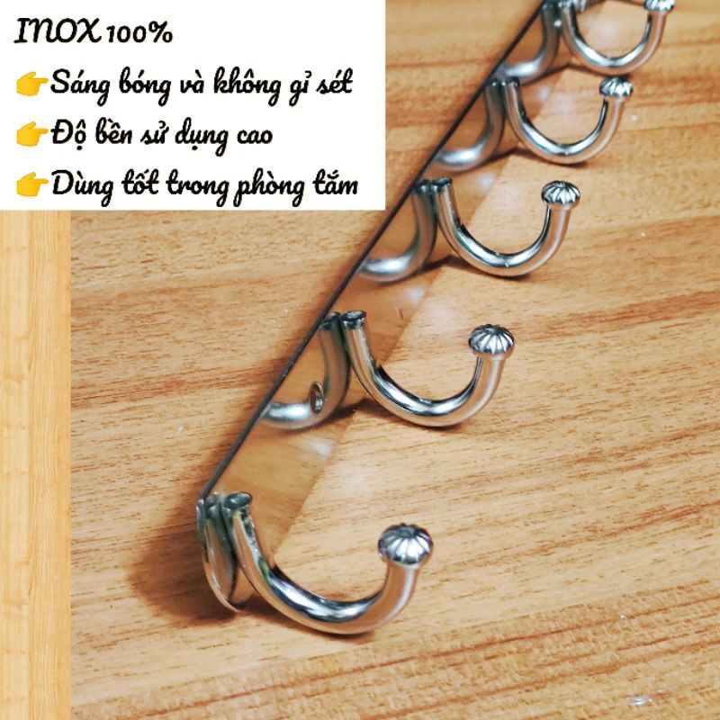 [HCM]Móc treo quần áo inox 8 móc ( Không gỉ sét )