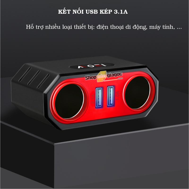 Bộ Chia 2 12v-24v 2 Cổng Sạc USB SPW04