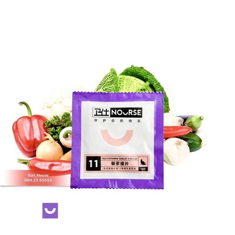 Vitamin tổng hợp Nourse 11 cho mèo (gói dùng thử 10v)