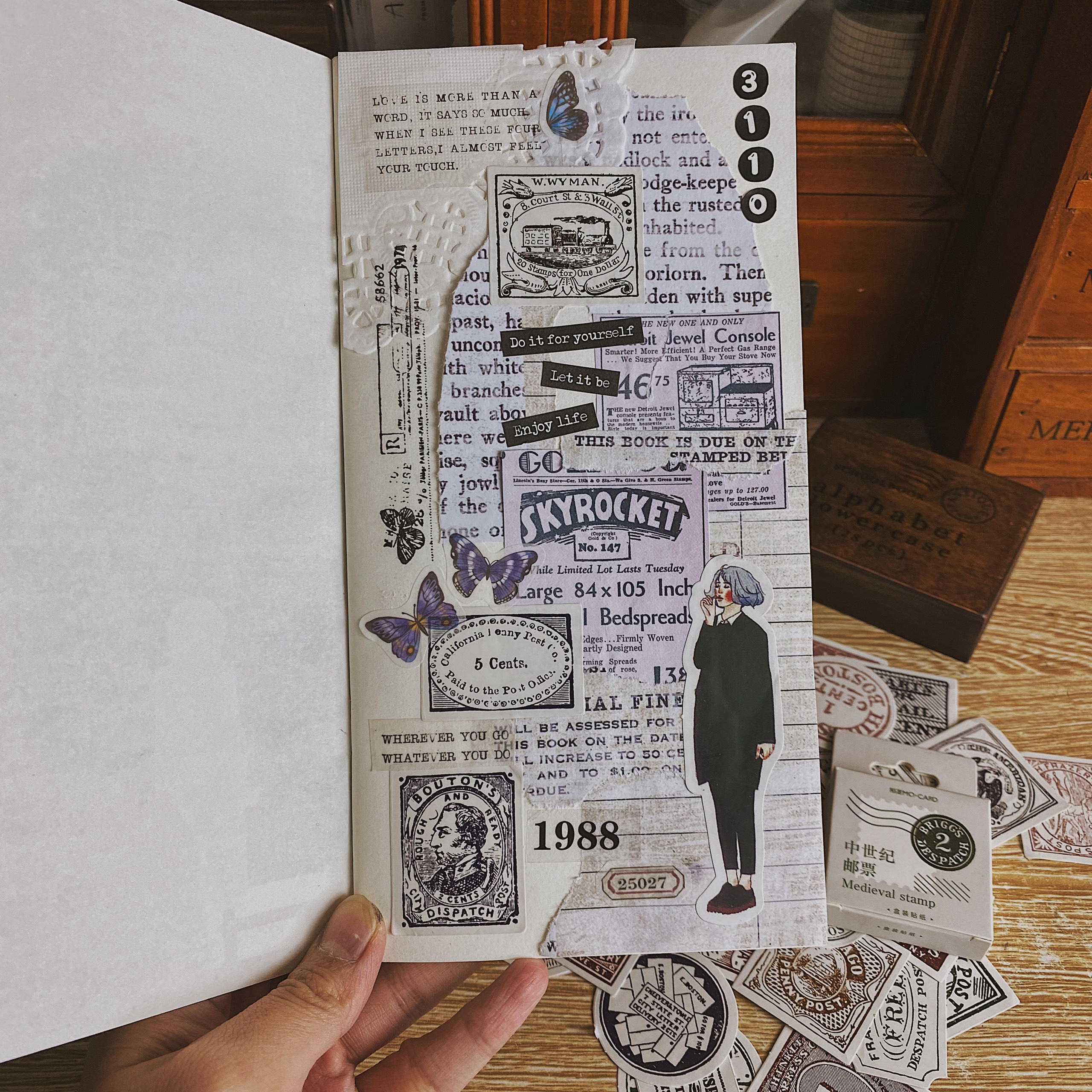 Sticker câu quotes trắng đen trang trí sổ, bullet journal