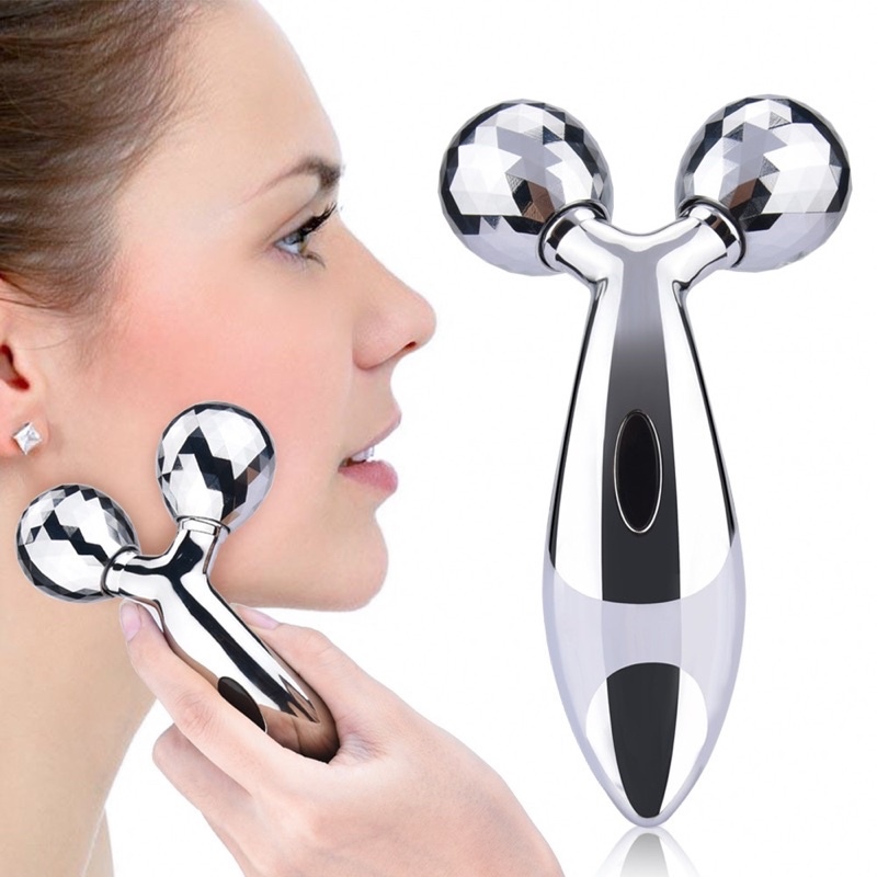máy massage cầm tay♛  Con lăn massage mặt 3D cao cấp [ matxa toàn thân cằm mũi bụng tay chân].