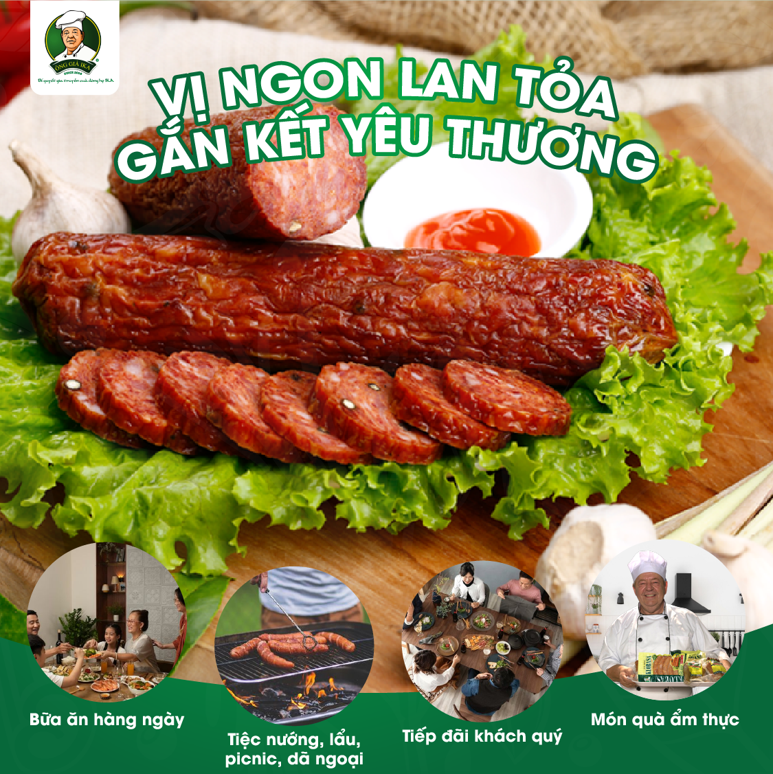 [Chỉ giao HCM & Hà Nội] Salami tiêu đỏ 200g Ông già Ika