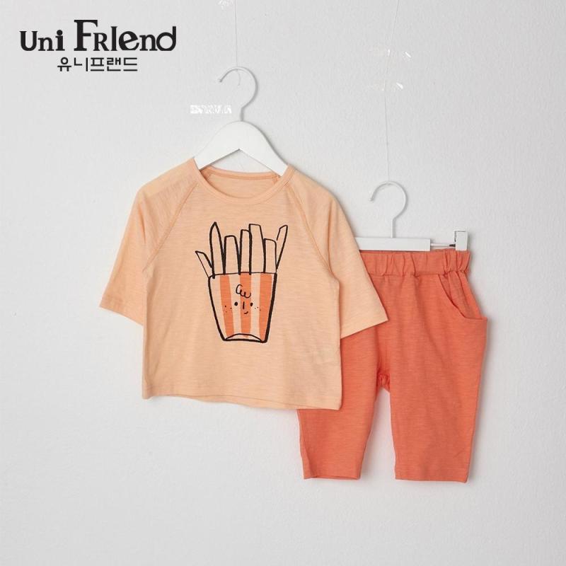 Nơi bán Đồ bộ mặc nhà bé gái Unifriend thun lửng hoạ tiết khoai tây chiên U9SSTL34