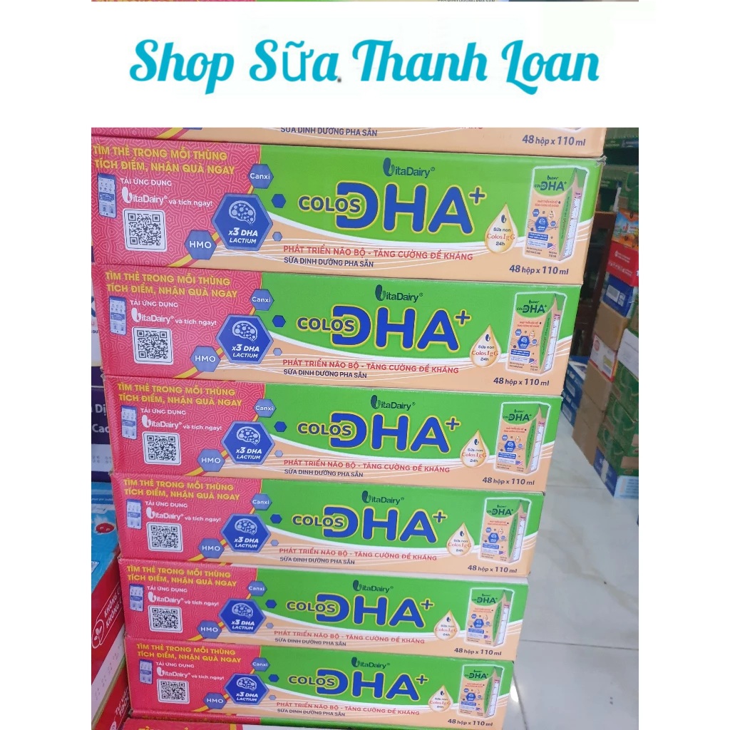Thùng 48 Hộp Sữa Bột Pha Sẵn Vitadairy Colos DHA+ 110ml.