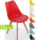 Ghế nệm chân gỗ Domino (Đỏ)