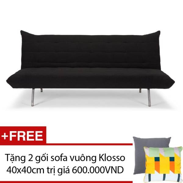 Ghế sofa giường Klosso M2 (Đen) + Tặng 2 gối sofa vuông Klosso 40x40cm màu sắc ngẫu nhiên