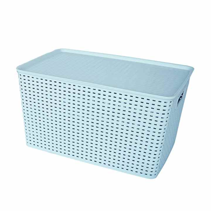 Hộp nhựa lưu trữ mây đan 6.5L Inplus 426-49250 (Trắng đen)