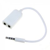 Jack chia cổng tai nghe 3.5mm 1 ra 2 (Trắng)