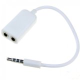 Jack chia cổng tai nghe 3.5mm 1 ra 2 (Trắng)
